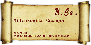 Milenkovits Csongor névjegykártya