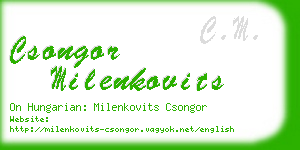 csongor milenkovits business card